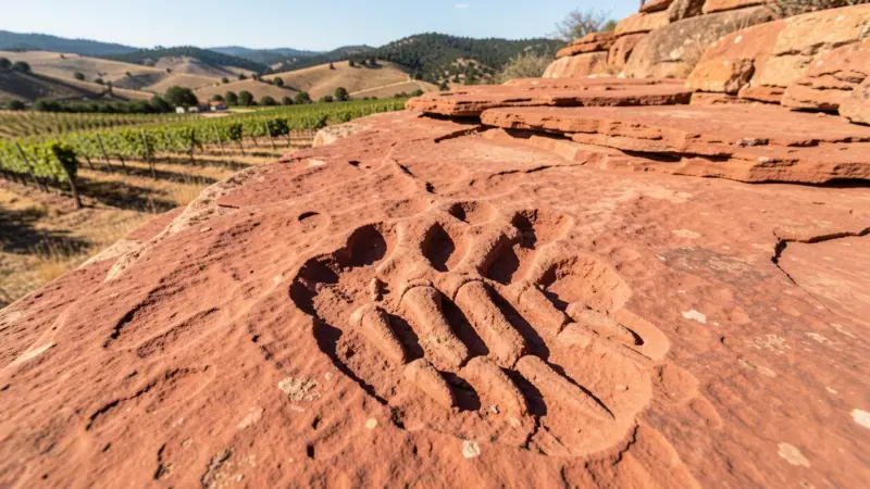Icnitas de dinosaurio en roca de La Rioja - ley detectores metales La Rioja yacimientos protegidos