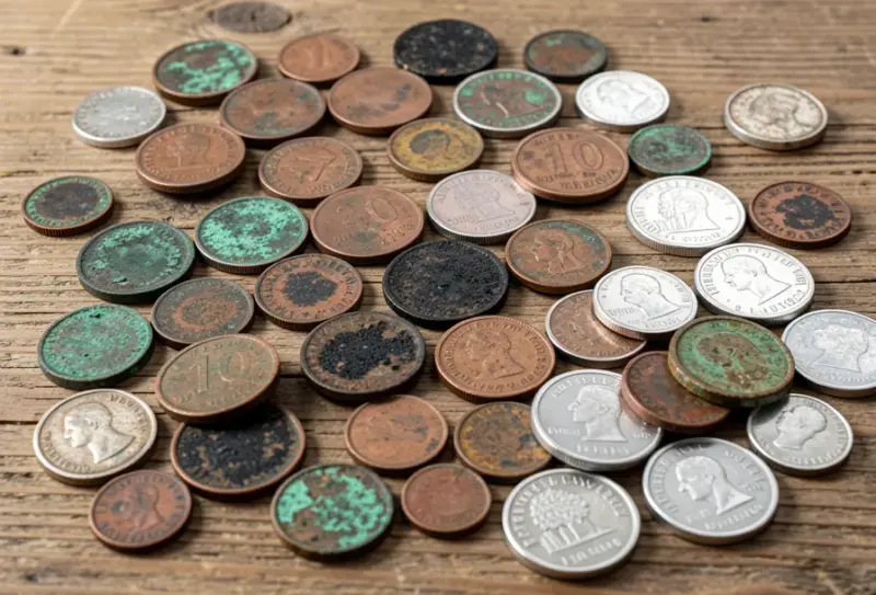 Reliquias metálicas y monedas antiguas halladas con detector de metales - como limpiar monedas antiguas