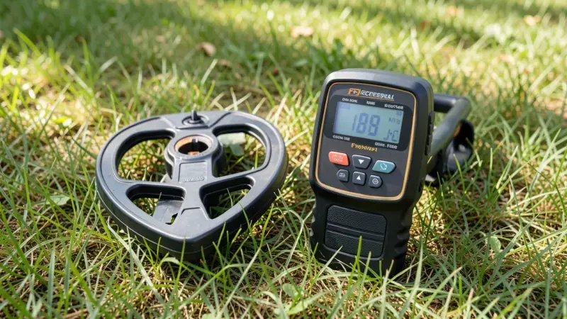 Comparativa detector de metales basico y profesional en cesped - detectores de metales baratos valen la pena