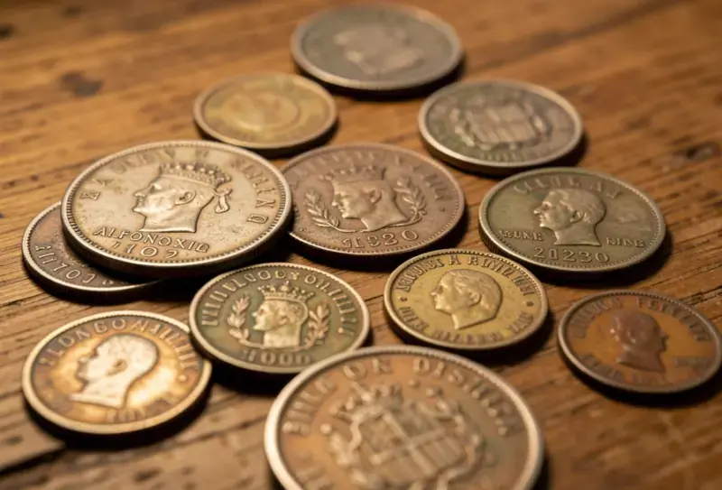 Reliquias metálicas y monedas antiguas halladas con detector de metales - monedas antiguas españa valor