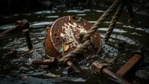 Imán de neodimio con chatarra metálica extraído de río - pesca magnética legal en España normativa