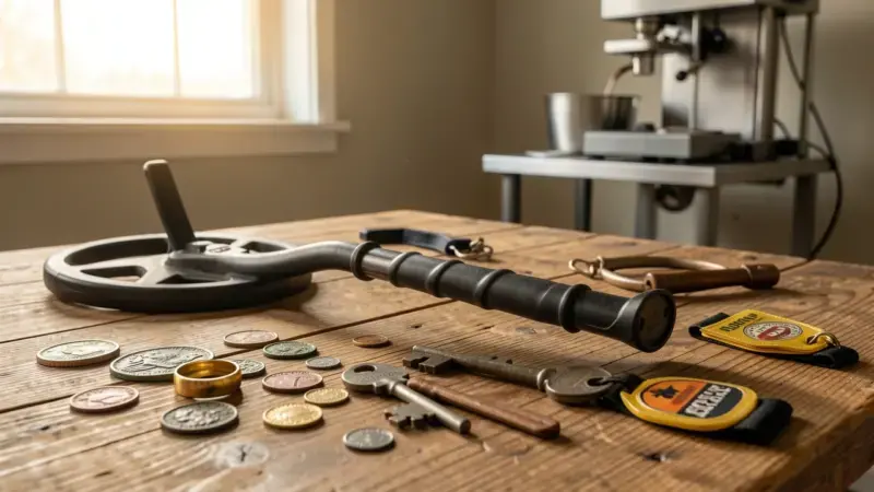 Detector de metales con monedas antiguas, joyería y llaves - utilidades y aplicaciones del detector de metales